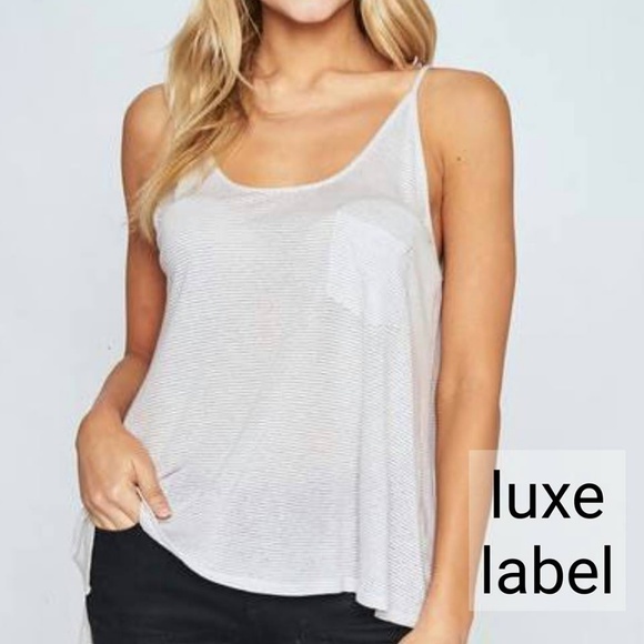 SOFT STRIPED POCKET TANK - gray - Picture 2 of 7